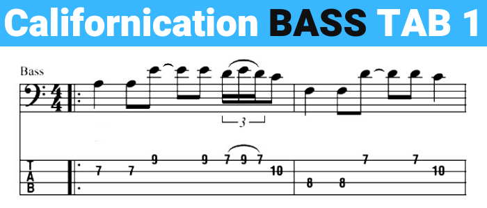 tablatura de bajo californication red hot chili peppers
