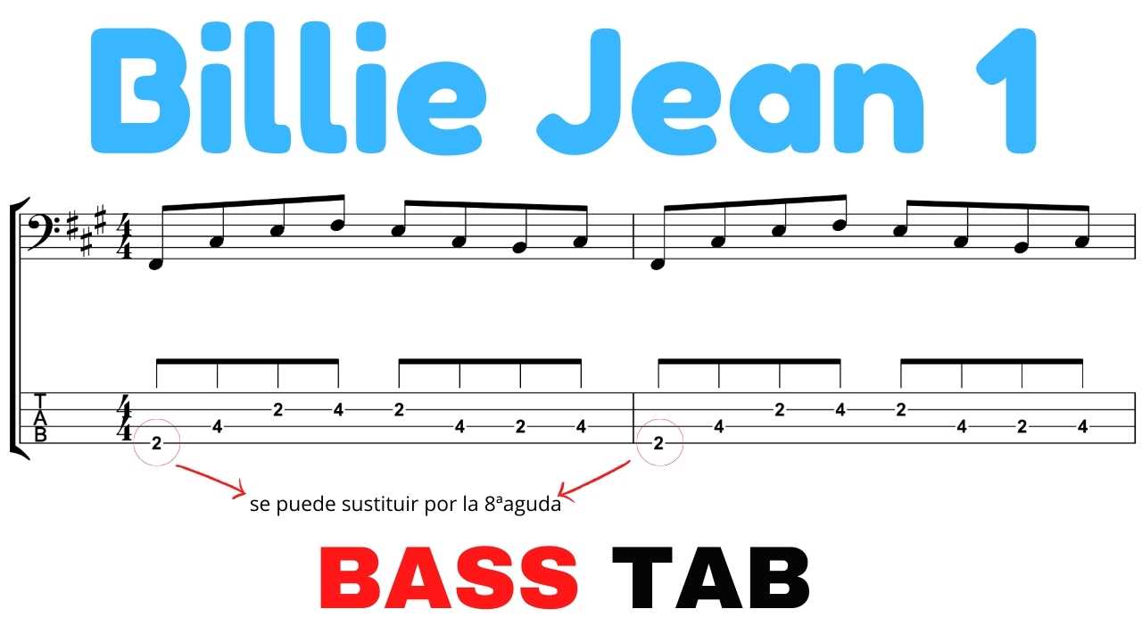 billie jean bass tab