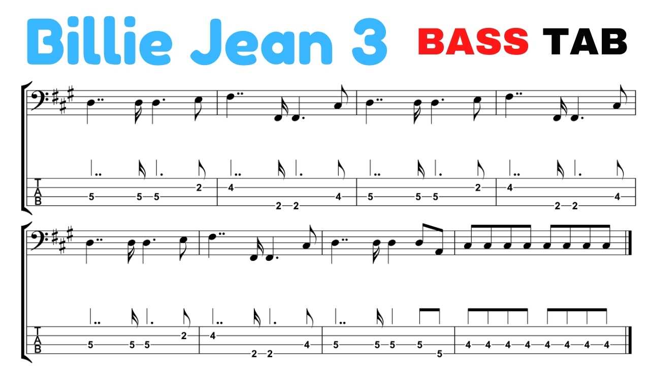 billie jean tab bass