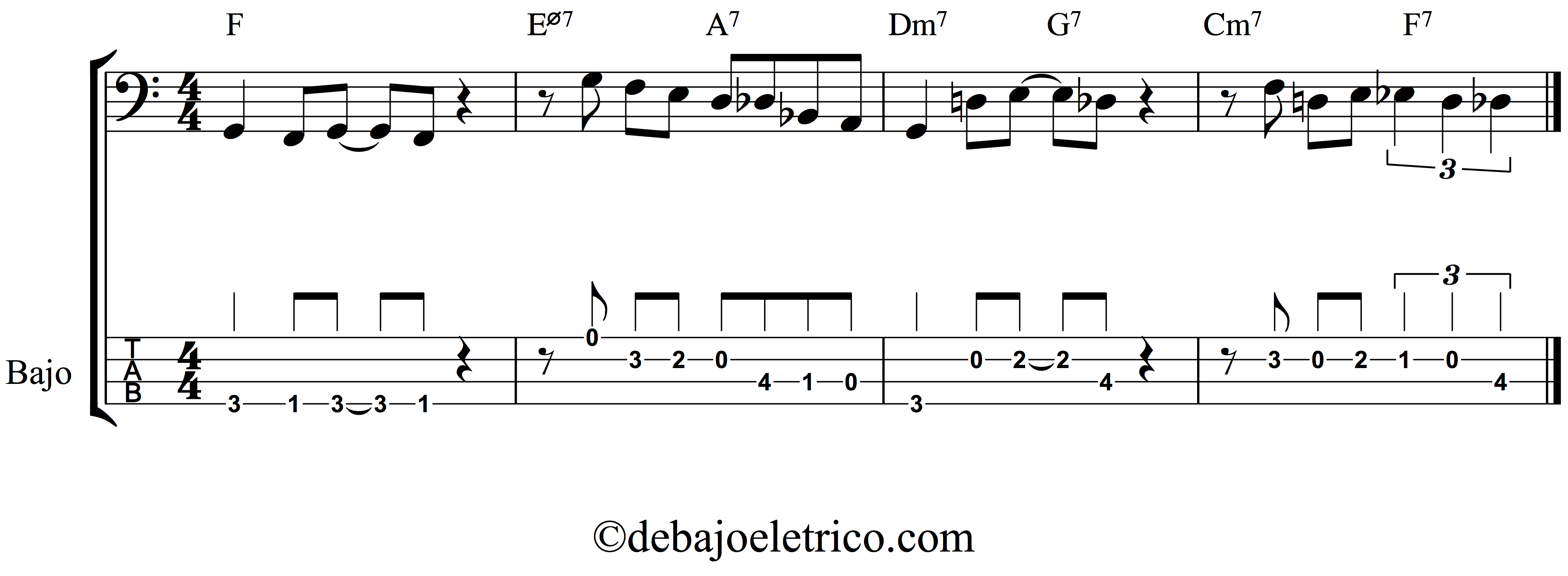 tablatura de bajo electrico