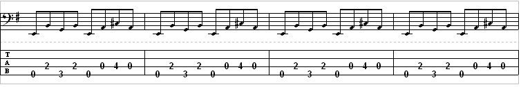 the doors riders on the storm bass tab 