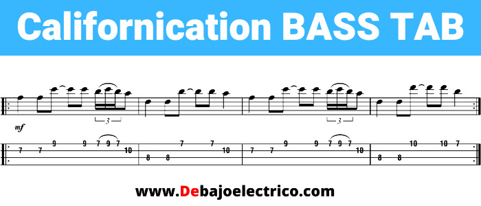 californication bass tab