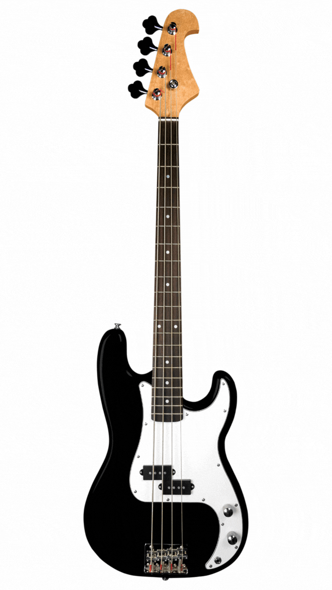 las partes de un bajo eléctrico en animación