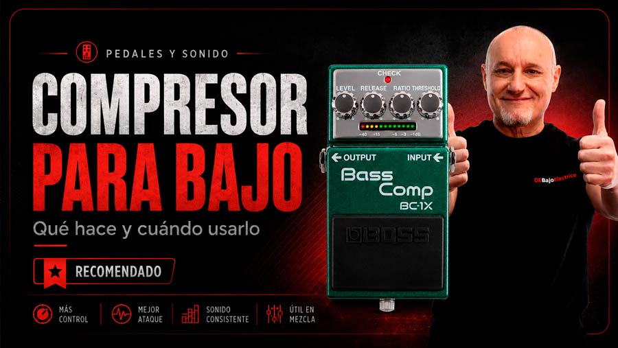 Compresor para bajo eléctrico Pedal compresor para bajo eléctrico